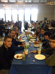 BMS Principal Jeff Gutfield with students of the month