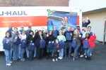 Staff and members of the New Jersey Education Association gathered in Trenton, N.J. on Nov. 17 to assemble and ship school supplies for a displaced elementary school in Union Beach, N.J. NJEA staffer Mary Novotny is on the far left and Meredith Barnes is fourth from left in the front row.