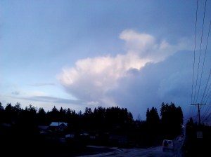 Dramatic weather clouds overhead