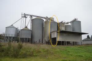 Collapsed silo is circled in this photo from October 20, 2013
