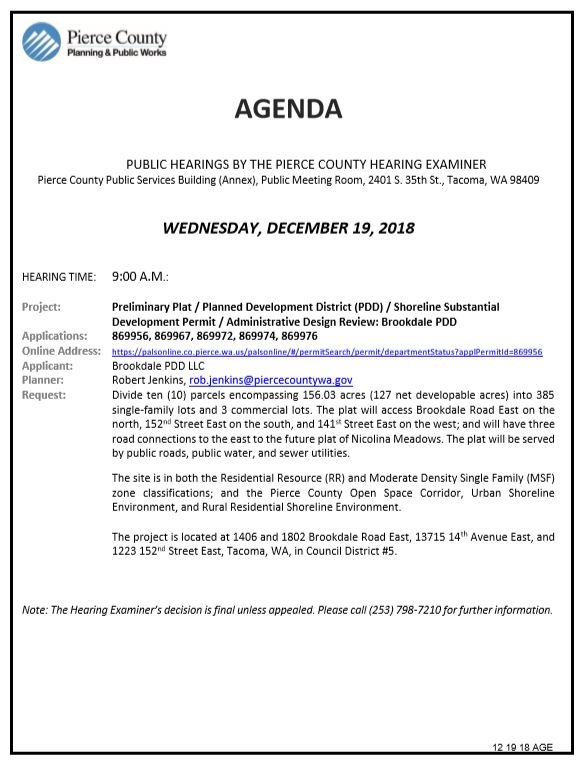 HE Hearing for Brookdale